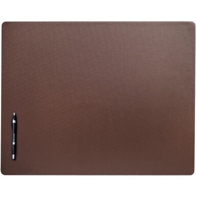 Dacasso Leatherette Desk Mat - Rectangular - 24&quot; Width - Leatherette, Velveteen - Chocolate Brown