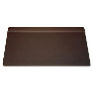 Dacasso Leather Top-Rail Desk Pad - Rectangular - 34&quot; Width x 20&quot; Depth - Felt - Top Grain Leather - Chocolate Brown