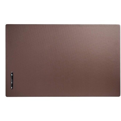 Dacasso Leatherette Desk Mat - Rectangular - 38&quot; Width - Leatherette, Velveteen - Chocolate Brown