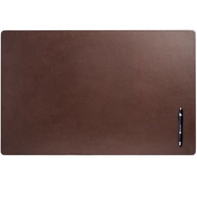 Dacasso Leather Desk Mat - Rectangular - 30&quot; Width x 19&quot; Depth - Felt - Leather - Chocolate Brown