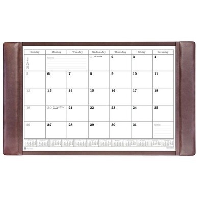 Dacasso Leather Conference Table Pad - Rectangular - 34&quot; Width - 12 Sheets - Top Grain Leather, Velveteen - Chocolate Brown