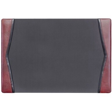 Dacasso Leather Side-Rail Desk Pad - Rectangular - 25.5&quot; Width x 17.25000&quot; Depth - Felt Black Backing - Leather - Burgundy