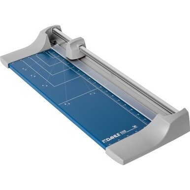 Dahle 508 Personal Rotary Trimmer - Cuts 6Sheet - 18&quot; Cutting Length - 2.9&quot; Height x 8.1&quot; Width - Metal Base, Steel, Aluminum, Plastic - Blue
