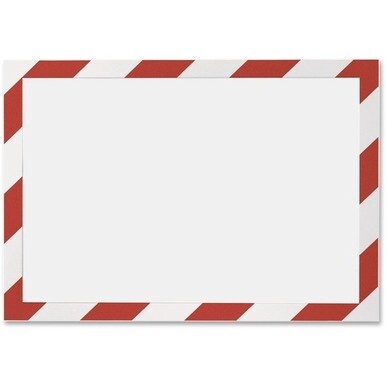 DURABLE&amp;reg; DURAFRAME&amp;reg; SECURITY Self-Adhesive Magnetic Letter Sign Holder - Holds Letter-Size 8-1/2" x 11" , Red/White, 2 Pack
