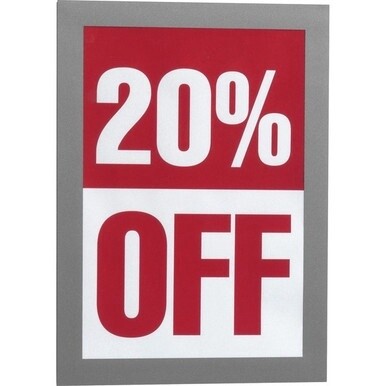 DURABLE&amp;reg; DURAFRAME&amp;reg; Self-Adhesive Magnetic Half-Letter Sign Holder - 6.5&quot; x 9.5&quot; Frame Size - Rectangle - Horizontal or Vertical - Self-adhesive, Magnetic - 2 / Pack - Silver