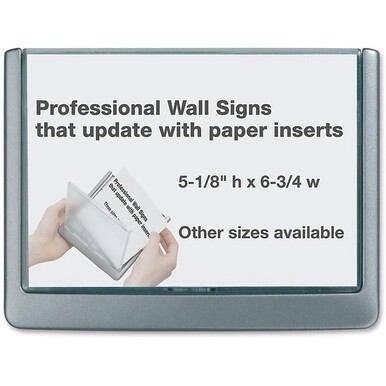 DURABLE&amp;reg; CLICK SIGN with Cubicle Panel Pins - 4-1/8&quot; x 5-7/8&quot; - 2 Pins - Anti-glare - Acrylic, Aluminum - Updateable - Graphite - 1 Pack