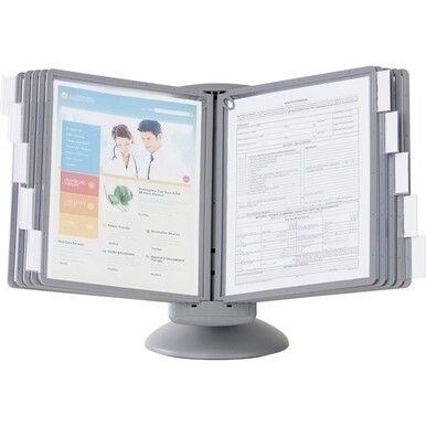 DURABLE&amp;reg; SHERPA&amp;reg; Motion Reference Display System - Desktop - 360&amp;deg; Rotation - 10 Double Sided Panels - Letter Size - Anti-Flective/Non-Glare - Assorted Colors