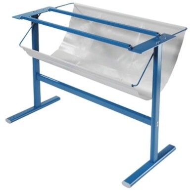 Dahle 796 Trimmer Stand w/Paper Catch - 34.5&quot; Height x 14&quot; Width - Steel, Vinyl - Blue