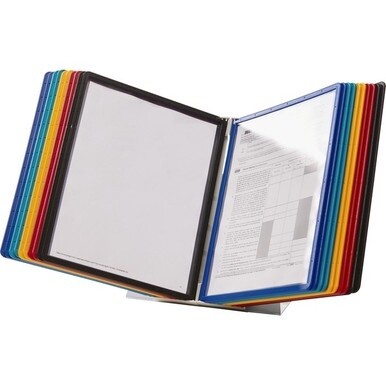 DURABLE&amp;reg; VARIO&amp;reg; Desktop Reference Display System - Desktop - 20 Double Sided Panels - Letter Size - Anti-Reflective/Non-Glare - Assorted Colors
