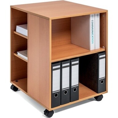 DURABLE Multifunction Trolley - 6 Shelf - 132 lb Capacity - 4 Casters - Wood - x 20.8&quot; Width x 23.3&quot; Depth x 29.4&quot; Height - Beech - 1 Each