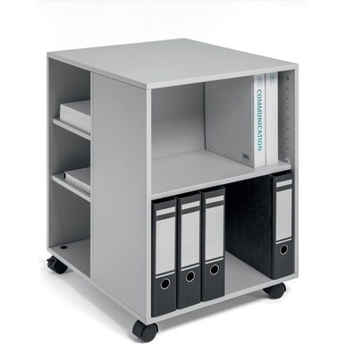 DURABLE Multifunction Trolley - 6 Shelf - 132 lb Capacity - 4 Casters - Wood - x 20.8&quot; Width x 23.3&quot; Depth x 29.4&quot; Height - Gray - 1 Each