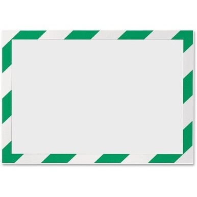 DURABLE&amp;reg; DURAFRAME&amp;reg; SECURITY Self-Adhesive Magnetic Letter Sign Holder - Holds Letter-Size 8-1/2&quot; x 11&quot; , Green/White, 2 Pack