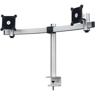 DURABLE Mounting Arm for Monitor - Silver - Height Adjustable - 2 Display(s) Supported - 27&quot; Screen Support - 17.64 lb Load Capacity - 75 x 75, 100 x 100 - 1 Each