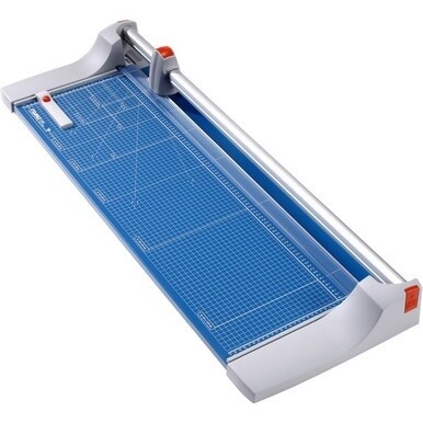 Dahle 446 Premium Rotary Trimmer - Cuts 22Sheet - 36&quot; Cutting Length - 4&quot; Height x 15.1&quot; Width - Steel Blade, Metal Base, Aluminum, Plastic - Blue