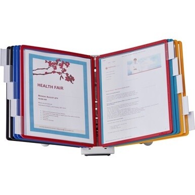 DURABLE&amp;reg; SHERPA&amp;reg; Desktop Reference Display System - Desktop - 10 Double Sided Panels - Letter Size - Anti-Reflective/Non-Glare - Assorted Colors