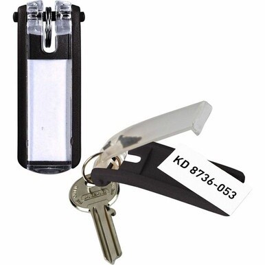 DURABLE&amp;reg; Key Tag - Plastic - 6 / Pack - Black