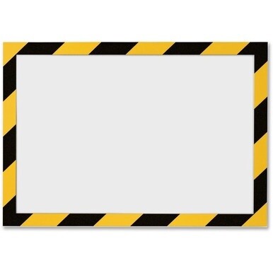 DURABLE&amp;reg; DURAFRAME&amp;reg; SECURITY Self-Adhesive Magnetic Letter Sign Holder - Holds Letter-Size 8-1/2&quot; x 11&quot; , Yellow/Black, 2 Pack