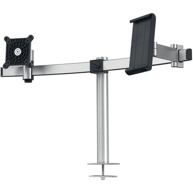 DURABLE Desk Mount for Monitor, Tablet, Curved Screen Display - Silver - Height Adjustable - 1 Display(s) Supported - 38&quot; Screen Support - 17.64 lb Load Capacity - 1 Each