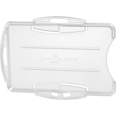 DURABLE&amp;reg; Open Style Single ID-Card Holder - 2-1/10&quot; x 3-1/4&quot; - Horizontal or Vertical - Plastic - Transparent - 10 / Box
