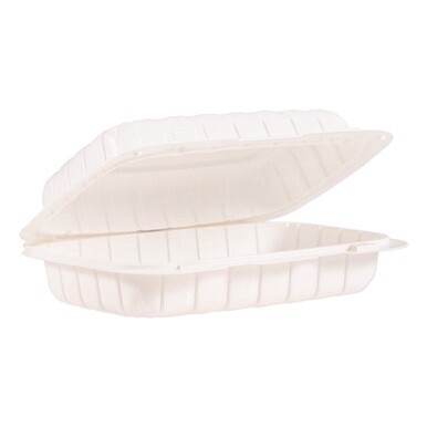 Hinged Lid Containers, Hoagie Container, 6.5 x 9 x 2.8, White, Plastic, 200/Carton