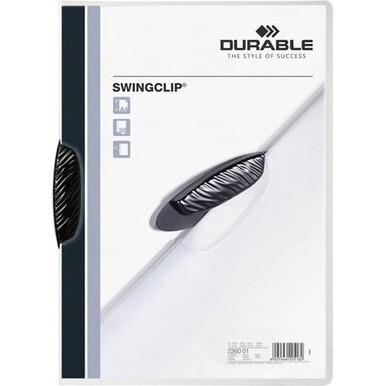 DURABLE&amp;reg; SWINGCLIP&amp;reg; Report Cover - Letter Size 8 1/2" x 11" - 30 Sheet Capacity - Punchless - Vinyl - Black Clip