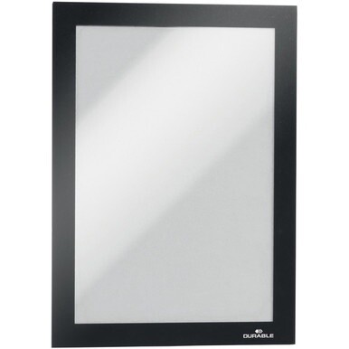 DURABLE DURAFRAME Magnetic Frame - 2 Pack - 5.50&quot; Holding Width x 8.50&quot; Holding Height - Magnetic, Anti-glare, Four Sided, Sturdy - Plastic - Black