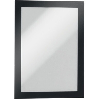 DURABLE&amp;reg; DURAFRAME&amp;reg; Self-Adhesive Magnetic Half-Letter Sign Holder - 6.5&quot; x 9.5&quot; Frame Size - Rectangle - Horizontal or Vertical - Self-adhesive, Magnetic - 2 / Pack - Black