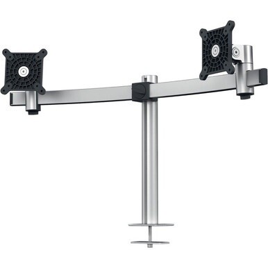 DURABLE Desk Mount for Monitor, Curved Screen Display - Silver - Height Adjustable - 2 Display(s) Supported - 38&quot; Screen Support - 17.64 lb Load Capacity - 1 Each