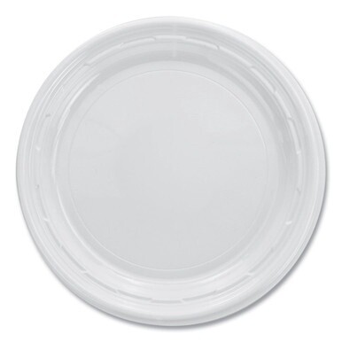 Famous Service Plastic Dinnerware, Plate, 6&quot; dia, White, 125/Pack, 8 Packs/Carton