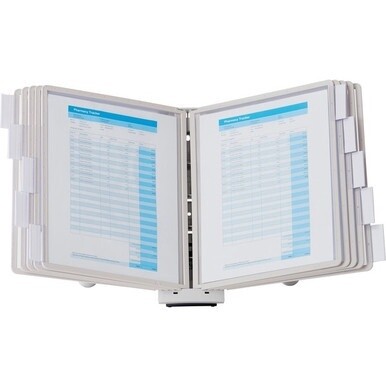 DURABLE&amp;reg; SHERPA&amp;reg; Desktop Reference Display System - Desktop - 10 Double Sided Panels - Letter Size - Anti-Reflective/Non-Glare - Gray