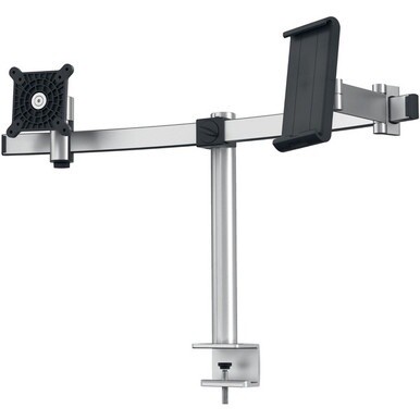 DURABLE Mounting Arm for Monitor, Tablet - Silver - Height Adjustable - 1 Display(s) Supported - 34&quot; Screen Support - 17.64 lb Load Capacity - 75 x 75, 100 x 100 - 1 Each