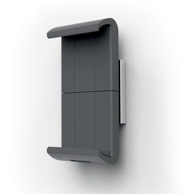 DURABLE Wall Tablet Holder XL - Portrait, Landscape - 2&quot; x 3.3&quot; x 7.1&quot; x - Rubber, Aluminum, ABS, Steel - 1 Each - Silver