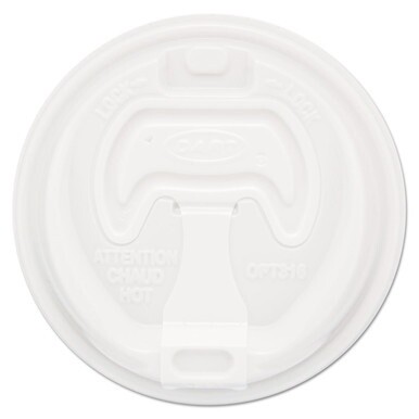 Optima Reclosable Lid, Fits 12 oz to 24 oz Foam Cups, White, 100/Pack