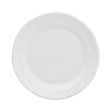 Concorde Non-Laminated Foam Plate, 6&quot; dia, White,125/Pack, 8 Packs/Carton