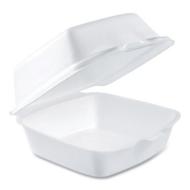 Foam Hinged Lid Containers, 5.38 x 5.5 x 2.88, White, 500/Carton