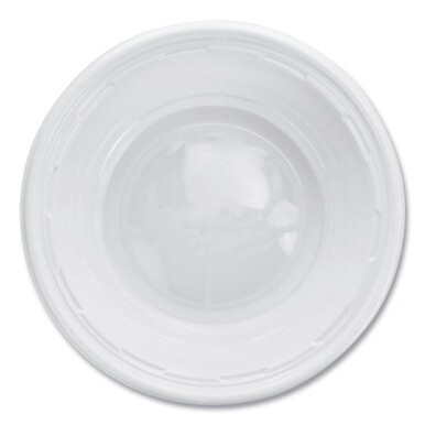 Plastic Bowls, 5 to 6 oz, White, 125/Pack, 8 Packs/Carton