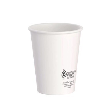 Thermoguard Insulated Paper Hot Cups, 8 oz, White Sustainable Forest Print, 40/Pack