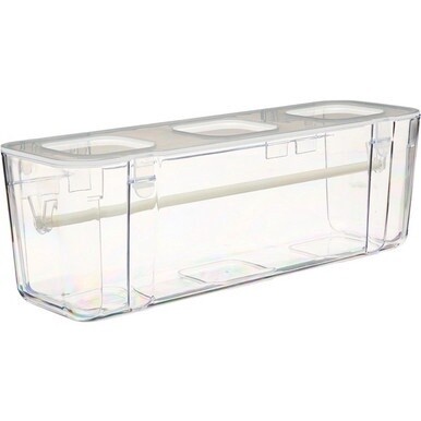 Deflecto Ribbon Dispenser - 4.4&quot; Height x 13.3&quot; Width x 4.2&quot; DepthDesktop - Lid, Portable, Stackable, Wall Mountable - Clear - Plastic, Polypropylene - 1 Each