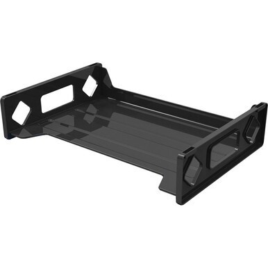 Deflecto Sustainable Office Stackable Desk Tray - 2.8&quot; Height x 13&quot; Width x 9&quot; DepthDesktop - Durable, Stackable - 30% Recycled - Black - Plastic - 1 Each