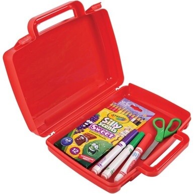 Deflecto Antimicrobial Storage Case Red - External Dimensions: 8.6&quot; Width x 10.2&quot; Depth x 2.7&quot; Height - Snap-tight Closure - Plastic - Red - For Photo, Art/Craft Supplies