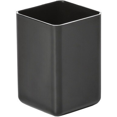 Deflecto Antimicrobial Pencil Cup Black - 3.6&quot; x 2.1&quot; x 2.1&quot; x - Polystyrene - Black