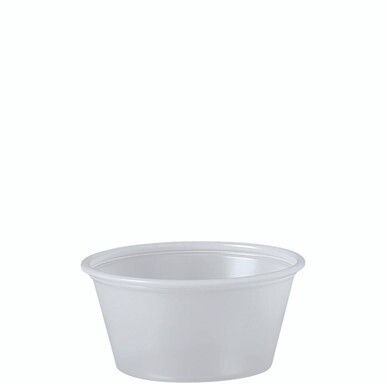 Polystyrene Portion Cups, 2 oz, Translucent, 250/Bag, 10 Bags/Carton