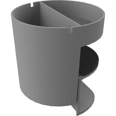Deflecto Small Standing Desk Organizer - 3.5&quot; Height x 3.9&quot; Width x 3.9&quot; Depth - Portable, Spring Loaded, Built-in Cord Catcher - Gray - Acrylonitrile Butadiene Styrene (ABS) - 1 Each