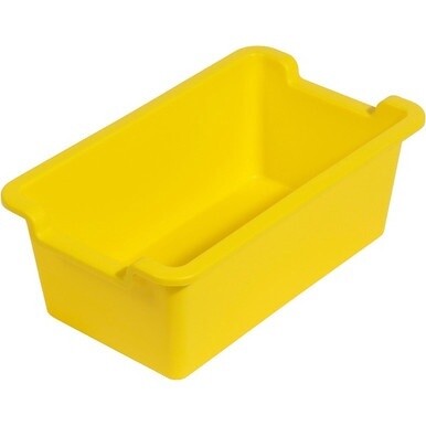 Deflecto Antimicrobial Rectangular Storage Bin - 5.1&quot; Height x 13.2&quot; Width x 8.1&quot; Depth - Antimicrobial, Lightweight, Mold Resistant, Mildew Resistant, Handle, Portable, Stackable - Yellow - Polypropy