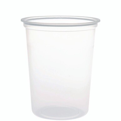 Microgourmet Plastic Deli Container, 32 oz, 4.7&quot; Diameter x 5.7&quot;h, Clear, 500/Carton