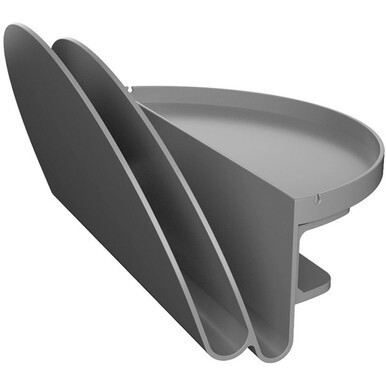Deflecto Standing Desk Desk File Organizer Grey - 2 Tier(s) - 7.1&quot; Height x 12&quot; Width x 10&quot; Depth - Portable, Spring Loaded, Built-in Pen Tray - Gray - Acrylonitrile Butadiene Styrene (ABS) - 1 Each