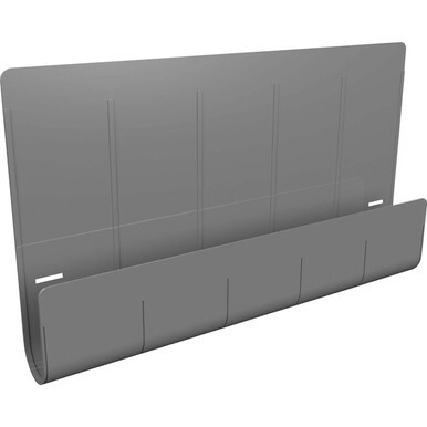 Deflecto Standing Desk Privacy Panel Organizer - 16.4&quot; Height x 24&quot; Width x 2.7&quot; Depth - Gray - Acrylonitrile Butadiene Styrene (ABS) - 1 Each