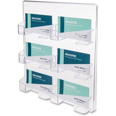 Deflecto Business Card Holder - 9.8&quot; x 8.5&quot; x 1.8&quot; x - Acrylic - 1 Each - Clear