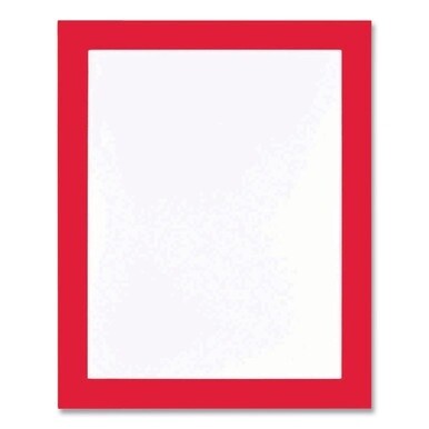 Self Adhesive Sign Holders, 11 x 17 Insert, Clear with Red Border, 2/Pack