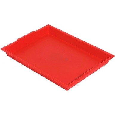 Deflecto Antimicrobial Finger Paint Tray - Painting - 1.83&quot;Height x 16.04&quot;Width x 12.07&quot;Depth - Red - Polypropylene, Plastic